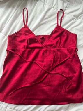 Brandy Melville Red Satin Tank